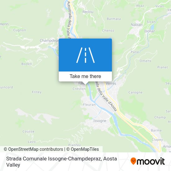 Strada Comunale Issogne-Champdepraz map