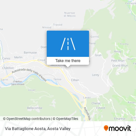 Via Battaglione Aosta map