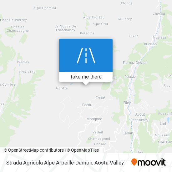 Strada Agricola Alpe Arpeille-Damon map