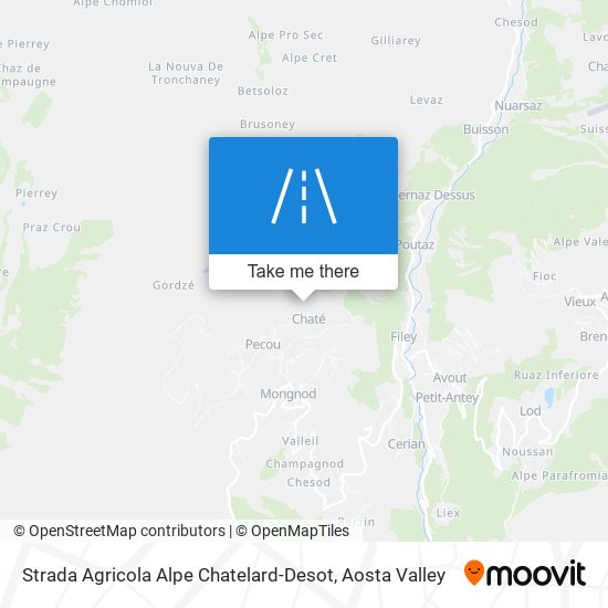 Strada Agricola Alpe Chatelard-Desot map