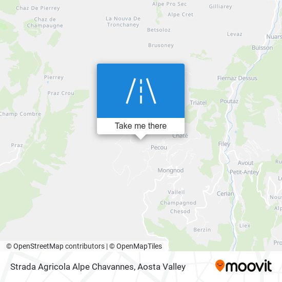Strada Agricola Alpe Chavannes map