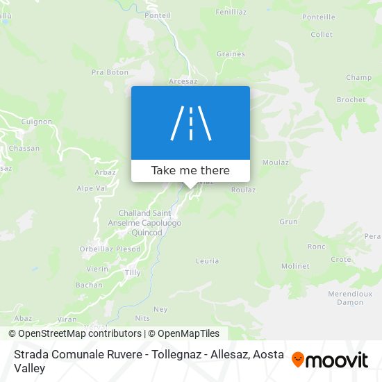 Strada Comunale Ruvere - Tollegnaz - Allesaz map