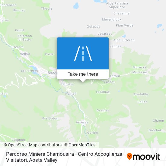 Percorso Miniera Chamousira - Centro Accoglienza Visitatori map