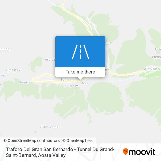 Traforo Del Gran San Bernardo - Tunnel Du Grand-Saint-Bernard map