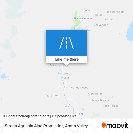 Strada Agricola Alpe Promindoz map