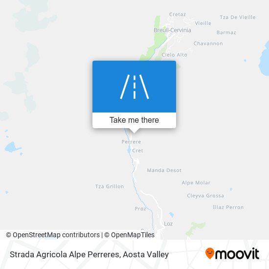 Strada Agricola Alpe Perreres map