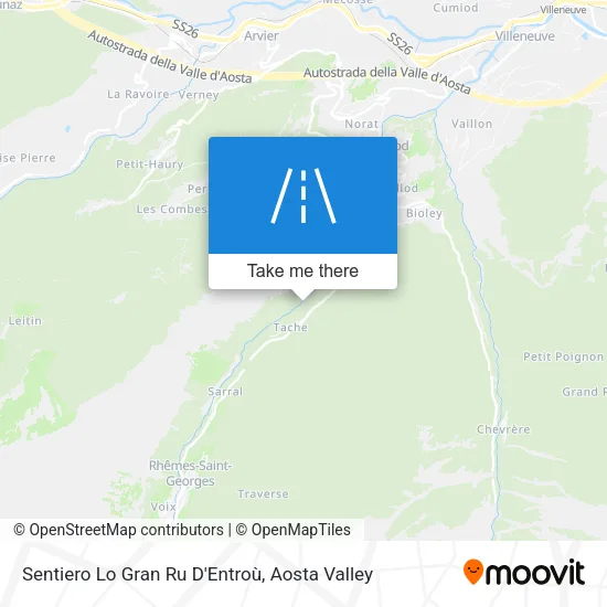 Sentiero Lo Gran Ru D'Entroù map