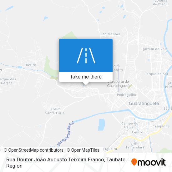 Rua Doutor João Augusto Teixeira Franco map