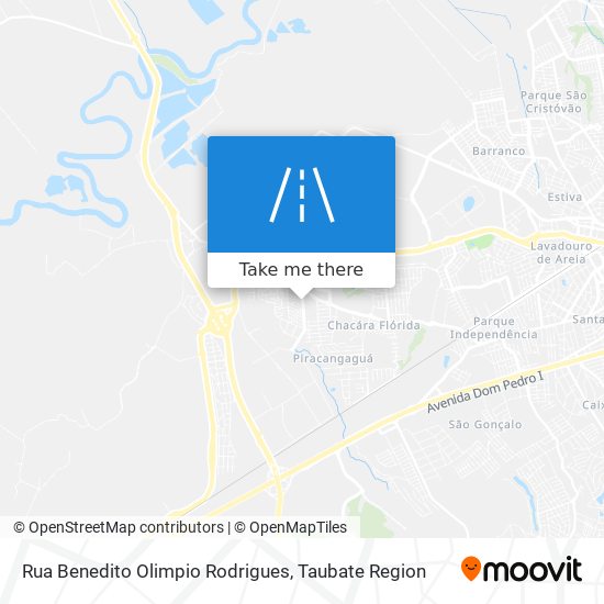 Mapa Rua Benedito Olimpio Rodrigues