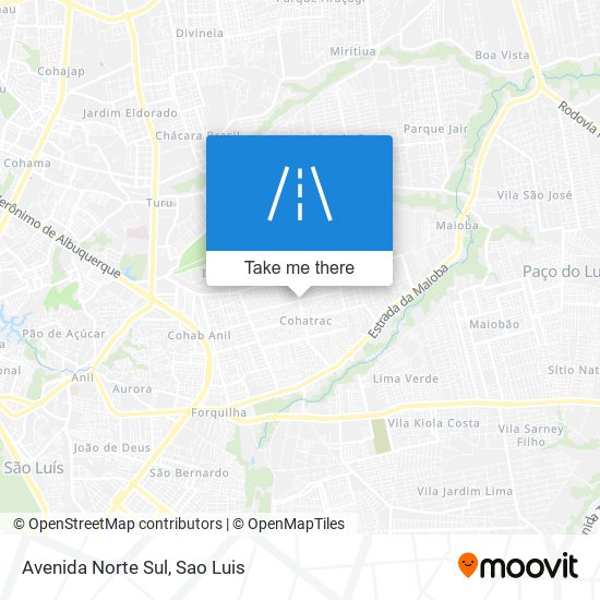 Mapa Avenida Norte Sul