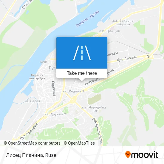 Карта Лисец Планина