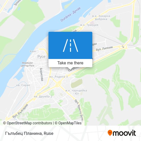 Гълъбец Планина map