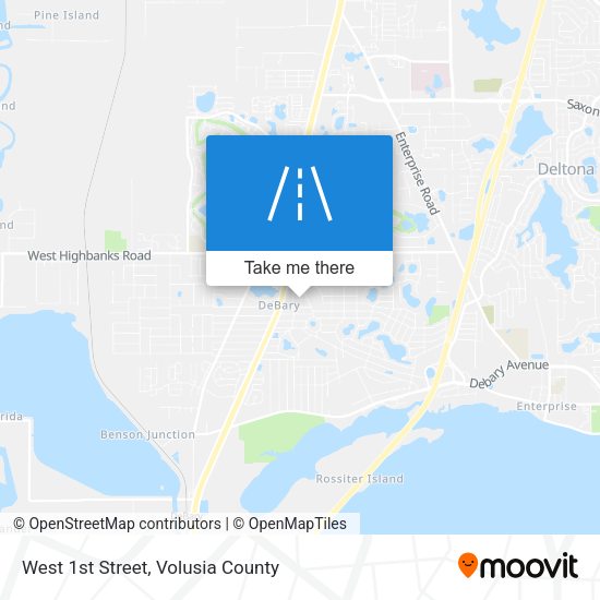 West 1st Street map