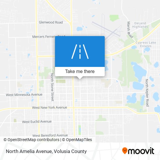 North Amelia Avenue map