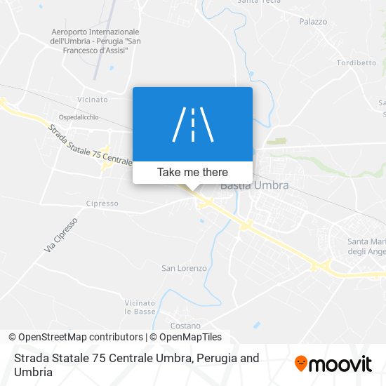 Strada Statale 75 Centrale Umbra map