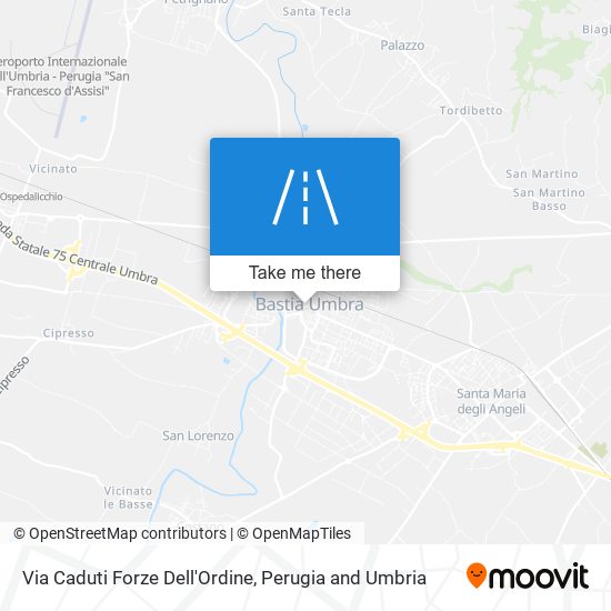 Via Caduti Forze Dell'Ordine map