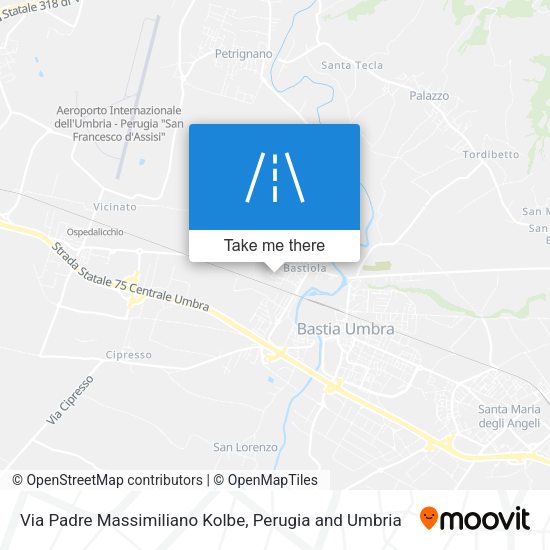 Via Padre Massimiliano Kolbe map