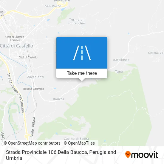 Strada Provinciale 106 Della Baucca map