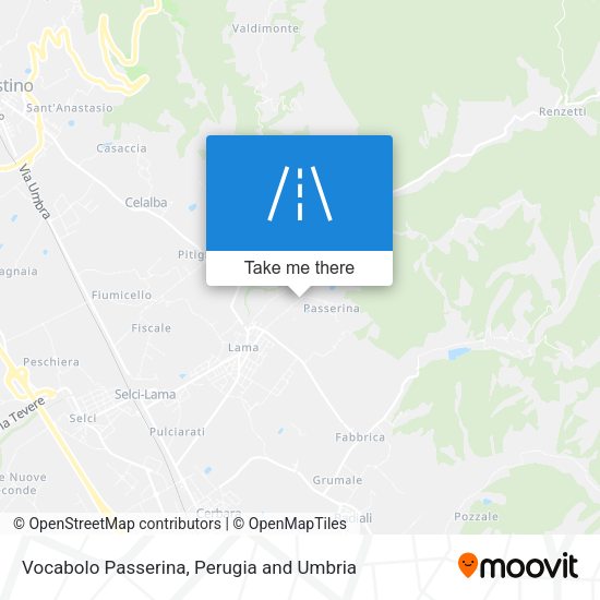 Vocabolo Passerina map