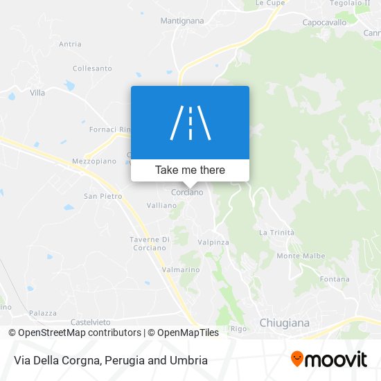 Via Della Corgna map