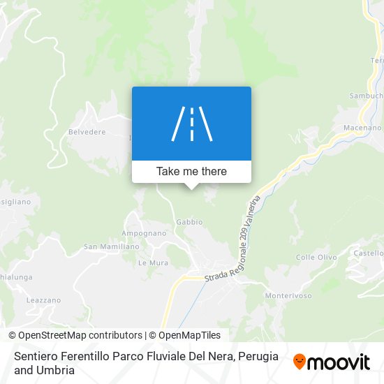 Sentiero Ferentillo Parco Fluviale Del Nera map