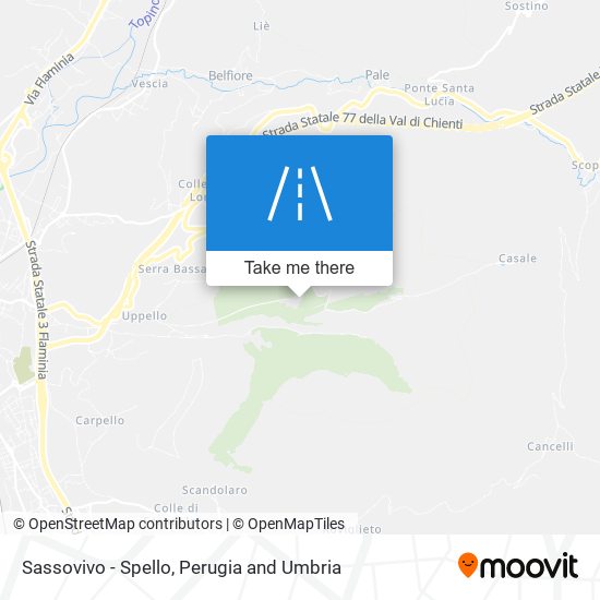 Sassovivo - Spello map