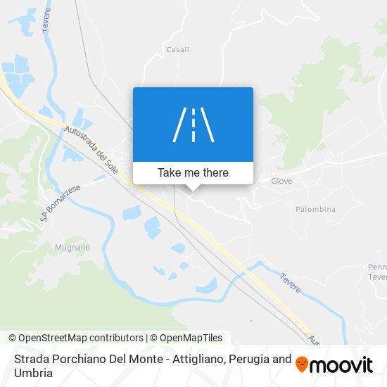 Strada Porchiano Del Monte - Attigliano map