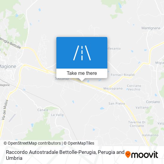 Raccordo Autostradale Bettolle-Perugia map