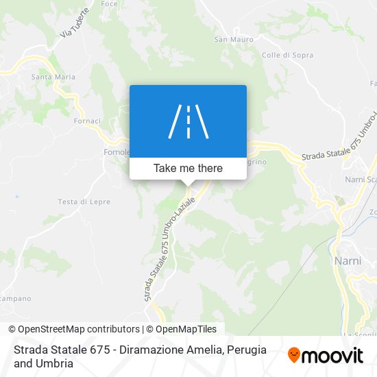 Strada Statale 675 - Diramazione Amelia map