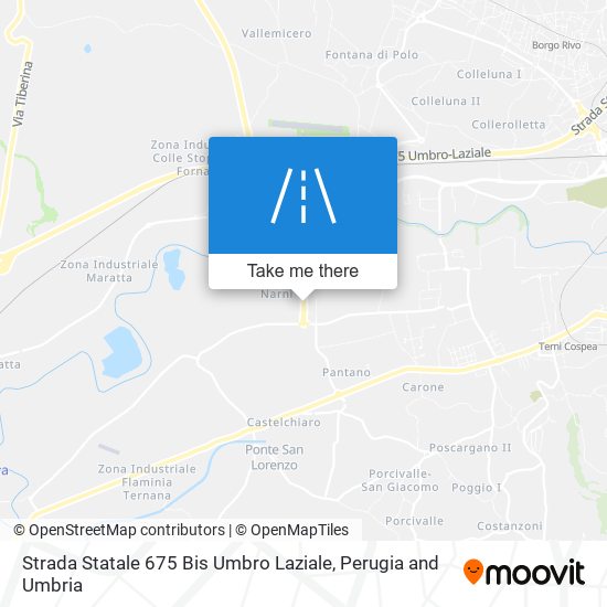 Strada Statale 675 Bis Umbro Laziale map