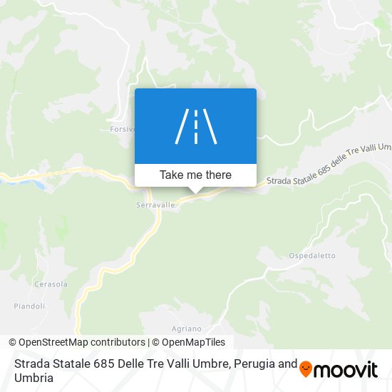 Strada Statale 685 Delle Tre Valli Umbre map