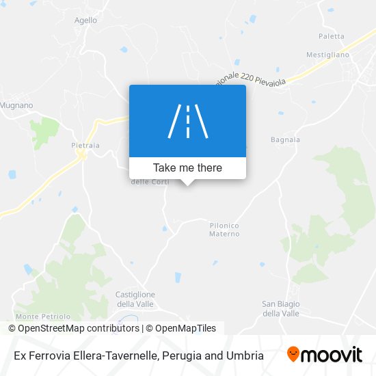 Ex Ferrovia Ellera-Tavernelle map