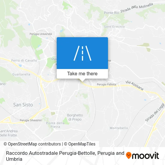 Raccordo Autostradale Perugia-Bettolle map