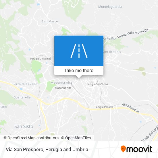 Via San Prospero map