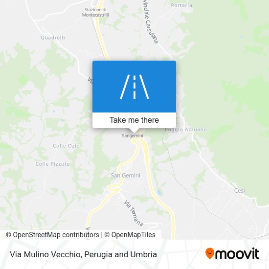 Via Mulino Vecchio map