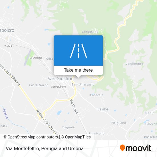 Via Montefeltro map