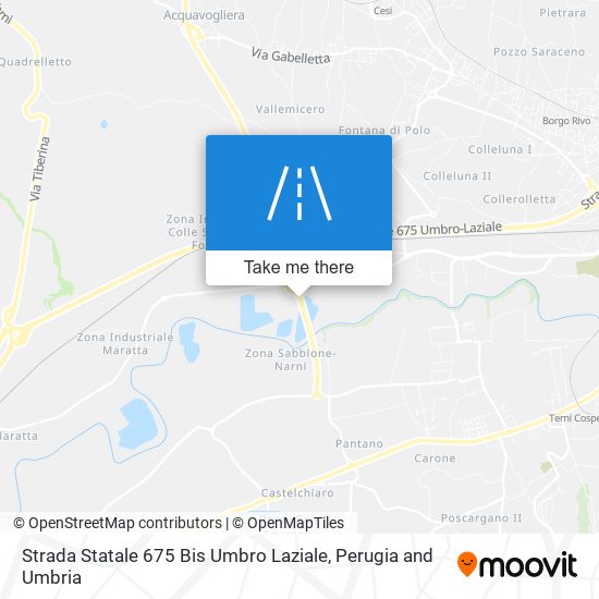 Strada Statale 675 Bis Umbro Laziale map