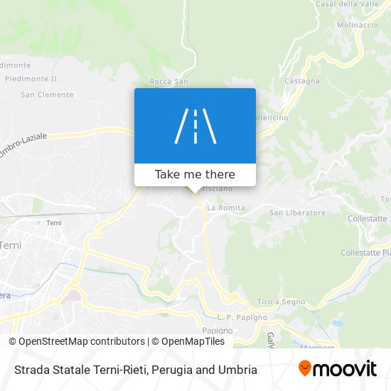 Strada Statale Terni-Rieti map