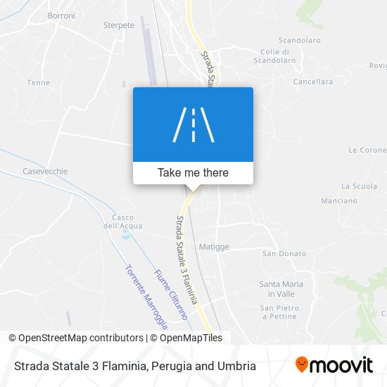 Strada Statale 3 Flaminia map