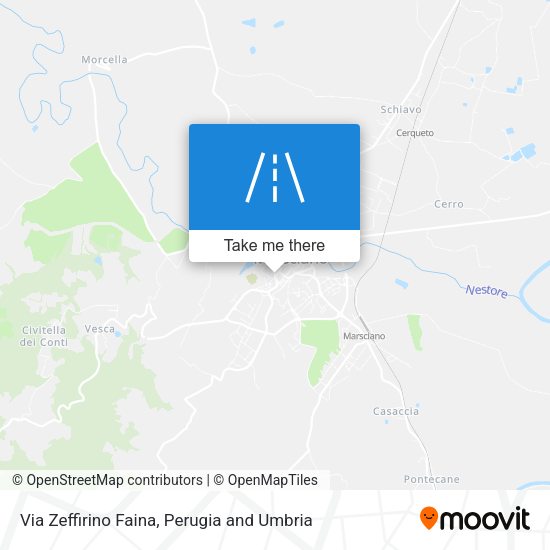 Via Zeffirino Faina map