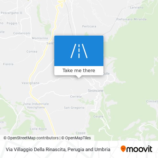 Via Villaggio Della Rinascita map