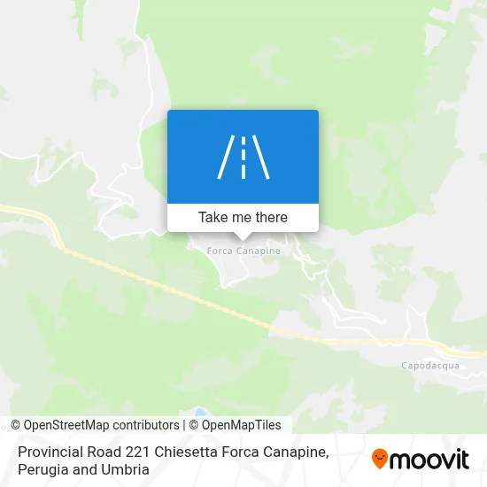 Provincial Road 221 Chiesetta Forca Canapine map
