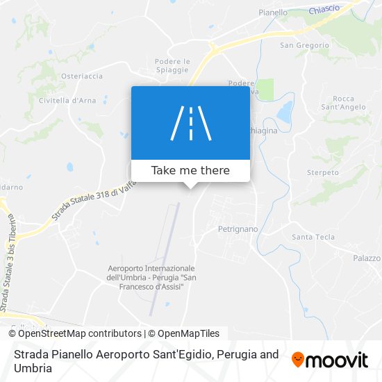 Strada Pianello Aeroporto Sant'Egidio map