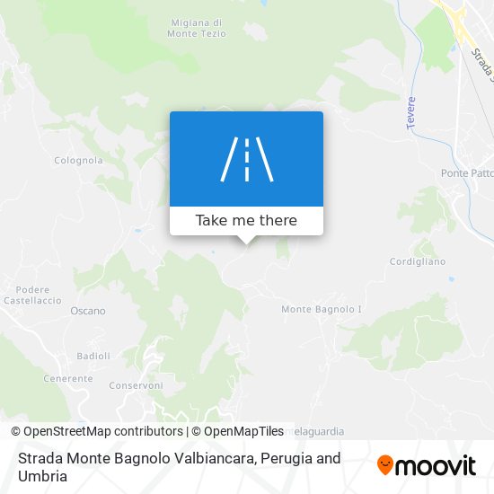 Strada Monte Bagnolo Valbiancara map