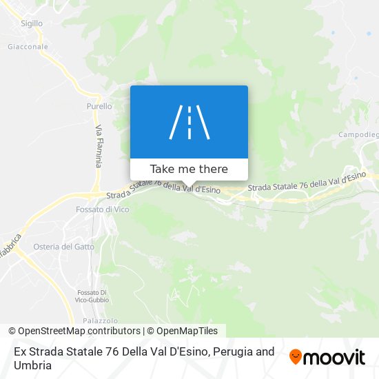 Ex Strada Statale 76 Della Val D'Esino map