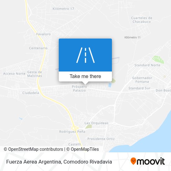 Mapa de Fuerza Aerea Argentina