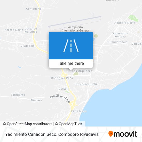 Yacimiento Cañadón Seco map