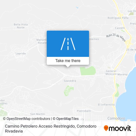 Mapa de Camino Petrolero Acceso Restringido
