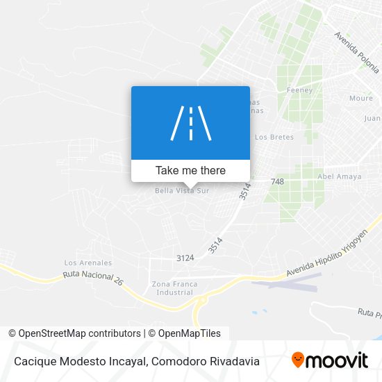 Cacique Modesto Incayal map