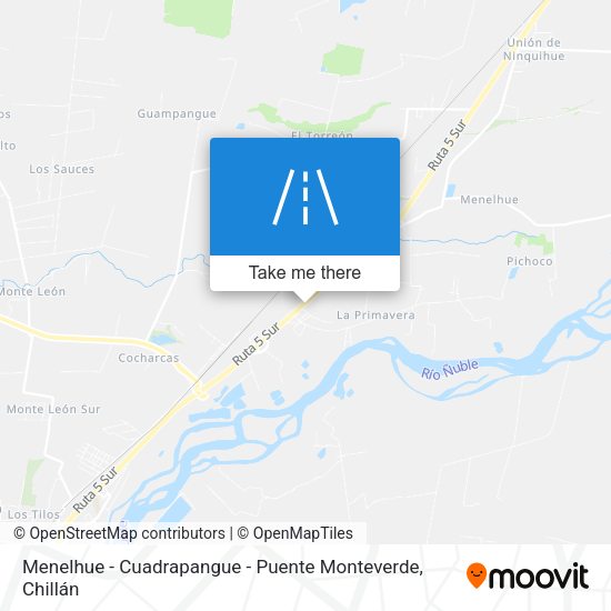Menelhue - Cuadrapangue - Puente Monteverde map